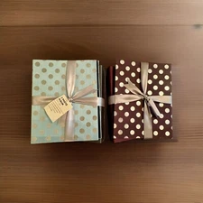 SET of 4 Slip in Photo Albums 3.5x5 & 4x6in 320 Pix Light Blue, Dark Purple DOTS