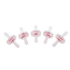 Aquarium One Way Non-Return 5mm Check Valve Air Line Pump 5 Pcs Red Clear