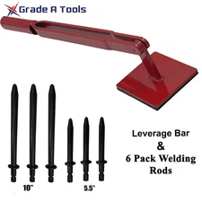 Dent Puller Leverage Pulling Bar with 6 Bonus Welding Rods - Maxi & DF-505