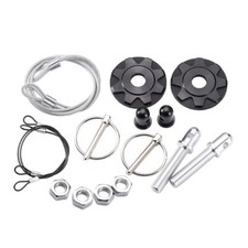 2 Set Universal Car Hood Pin Kit Aluminum Alloy Hood Pin Lock Latch Catch Black