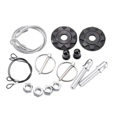 2 Set Universal Car Hood Pin Kit Aluminum Alloy Hood Pin Lock Latch Catch Black