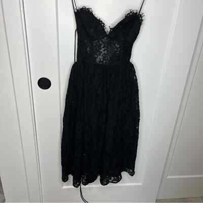 Fame & Partners Dark Romance Black Lace Midi Formal Dress Size 2 | eBay