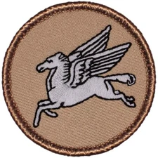 Silver Pegasus Patrol Patch - 2" Round Embroidered Patch