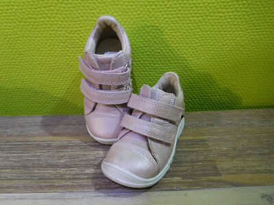ECCO Mädchen Schuhe Gr. 22 Halbschuh, Sneaker, Rosa, Klettverschluss