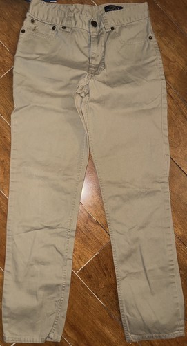 Used Polo Ralph Lauren Youth Boys Size 12 Khaki Chino Pants Slacks 100% Cotton