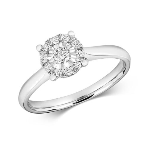 0.1 Diamond Illusion Solitaire Ring Sizes J-Q