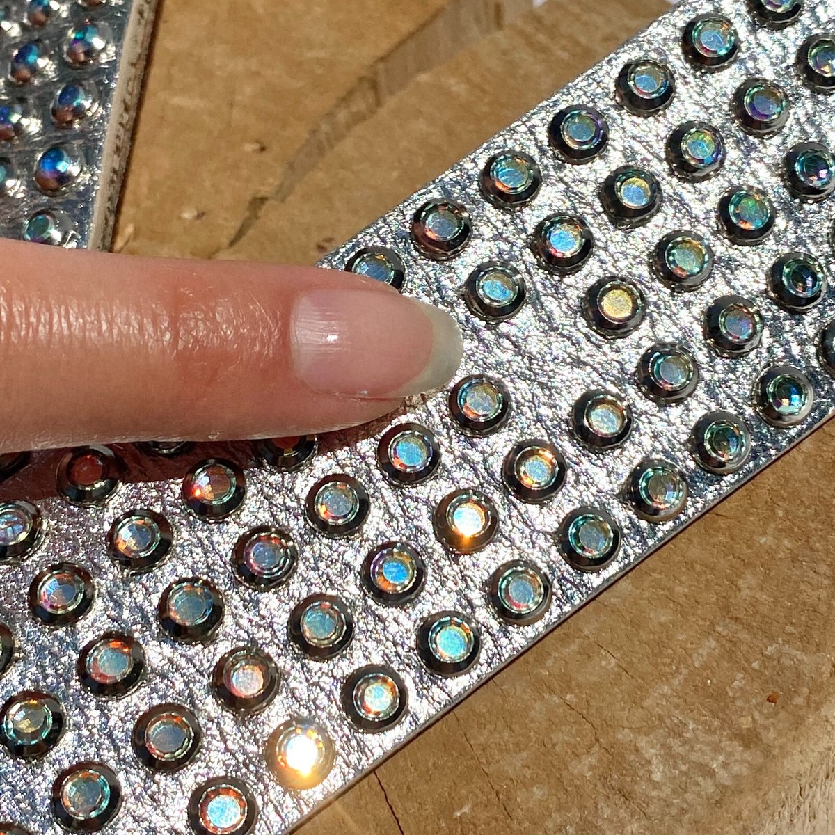 Leatherock Fully Rhinestone Crystal Bedazzled Silver Belt 