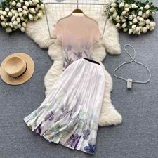 Damen Komplettanzug Set Blazer Top Hemd Rock Rosa Pullover 06120