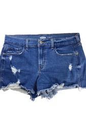 Old Navy Mid-Rise Boyfriend Distressed Hot Cut off Jean Denim Shorts Size 6