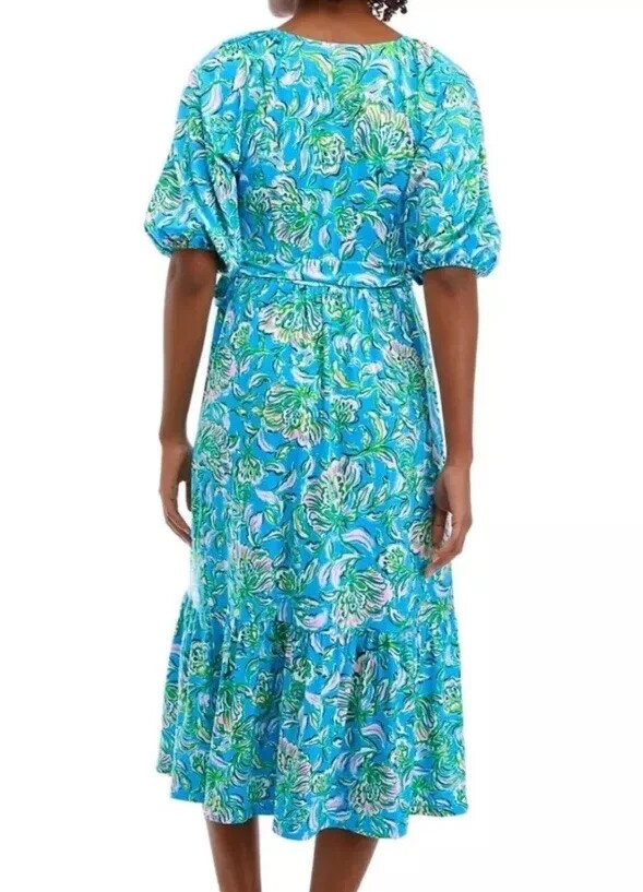 lilly pulitzer brantley midi wrap dress Lilly Pulitzer Brantley Midi Wrap Dress Women's Dress Cumulus Blue : XS