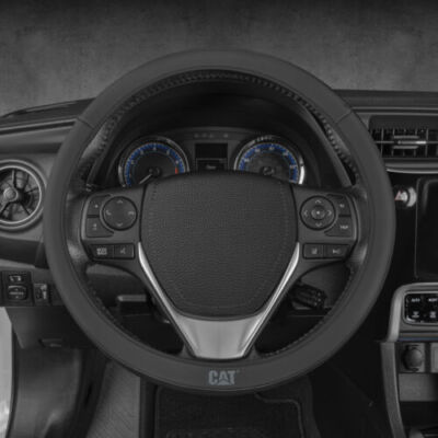 Easy Wrap Soft Leather Grip Steering Wheel Cover Universal Fit 14.5 - 15.5''