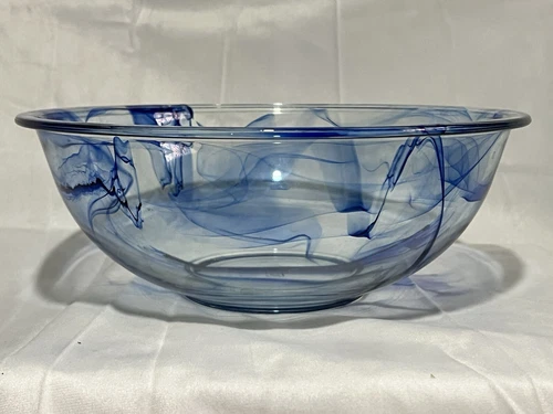 Pyrex Mastercolor Blue Lagoon Cobalt Swirl Large 4 Quart 326 Mixing Bowl