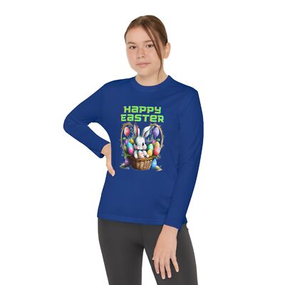 Happy Easter Bunny Basket Youth Kid's Long Sleeve Shirt/ T-shirt/ Tee Matching 