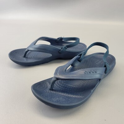 Crocs Classic Flip-k Unisex Youth Navy Blue Flip-flop Sandals Size