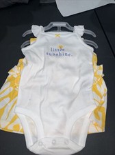 Carter's Girl's 3 Piece All Cotton Dress Body Suit  Diaper Cover 6M