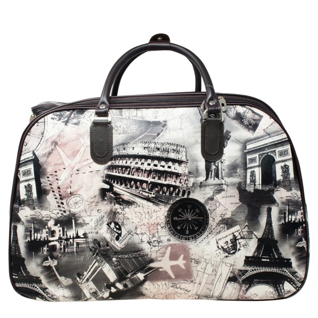 Unisex Printed Wheeled Trolley Bags Holdall Hand Luggage Weekend Handbag Bags Unisex Printed Wheeled Trolley Bags Holdall Hand Luggage Weekend Handbag Bags