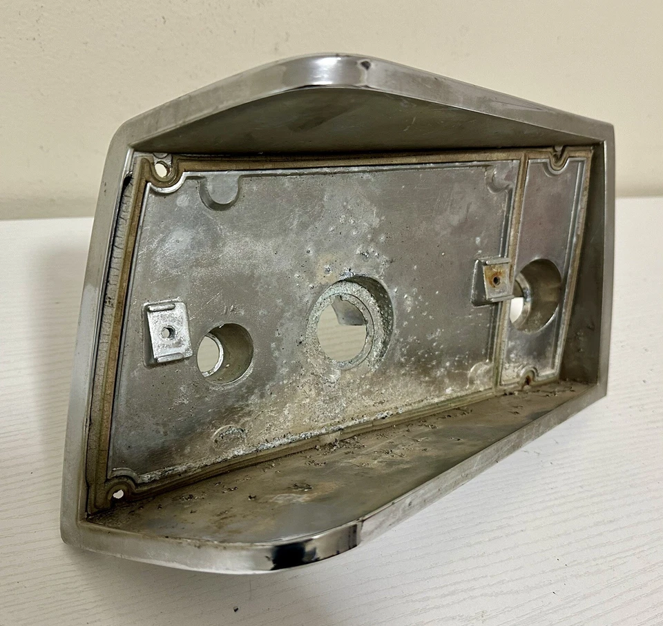 1974-1977 AMC Hornet Left Side Rear Chrome Tail Light Bezel Housing Assembly OEM - Image 3 of 4