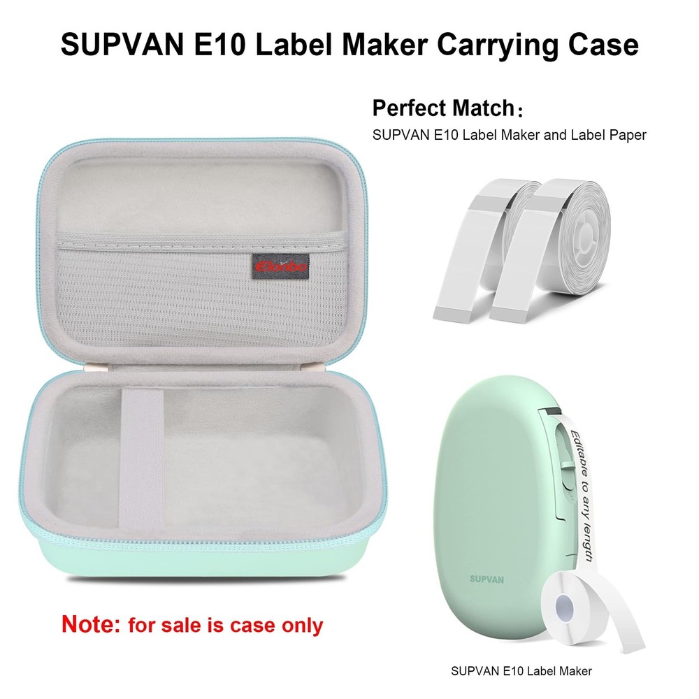 Elonbo Protective Case for SUPVAN E10 Mini Bluetooth Label Printer with Extra Labels Elonbo Protective Case for SUPVAN E10 Mini Bluetooth Label Printer with Extra Labels