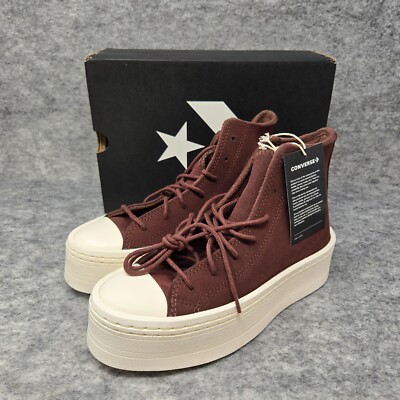 Converse Chuck Taylor All Star Lift Hi Damen Plateau dunkelrot Wildleder burgund