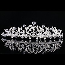 Handmade Floral Bridal Headpiece Rhinestone Crystal Prom Wedding Tiara V879