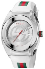 New GUCCI Sync XXL 46mm White Rubber Strap Quartz Designer Unisex Watch YA137102