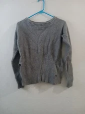 TOMS Womens Cable Knit SWEATER Size SMALL Gray PREOWNED