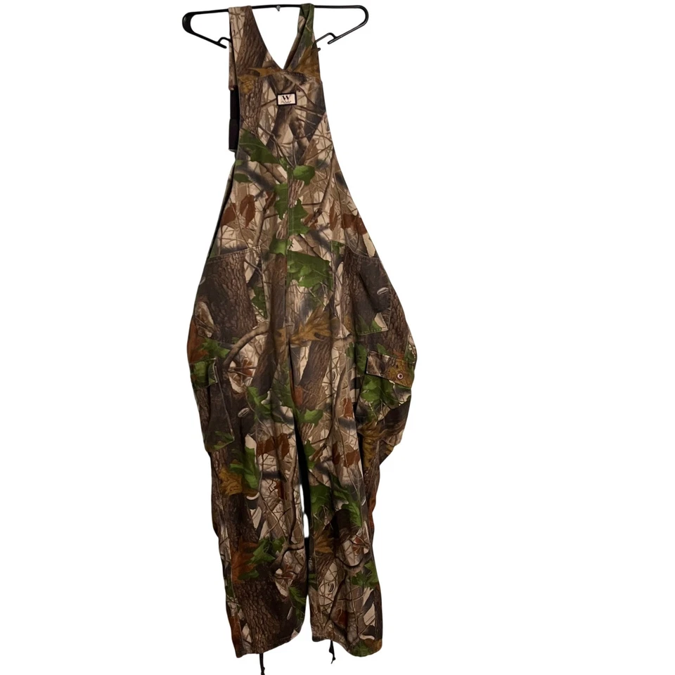 Walls Overalls Mens 40 Camo Realtree Xtra Bib Pants Work Hunting - Image 2 of 4