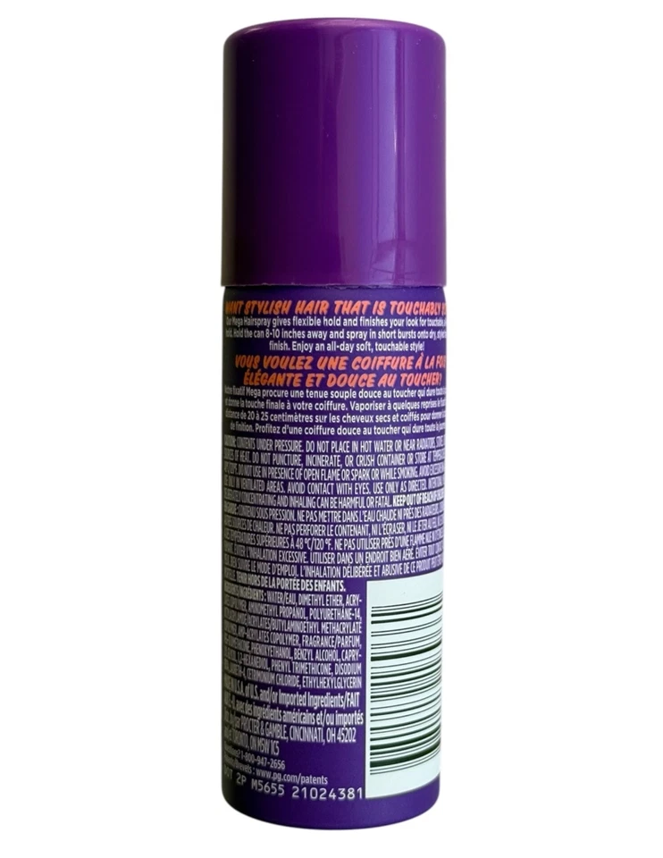 Mega spray para el cabello Aussie tamaño de viaje 1,5 fl oz sujeción flexible sin residuos pegajosos Foto 2 de 2