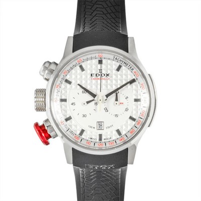 Edox 10302 Chronorally Chronograph Watch White Dial Men's
