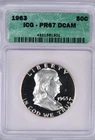 1963 Franklin Half Dollar Proof ICG PR 67 DCAM PF 67 ULTRA CAMEO Frosty Coin 50C
