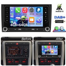 DAB+ 4+64G Android 15 Für Audi A4 S4 RS4 B6 B7 B5 2009 Autoradio GPS Nav Carplay
