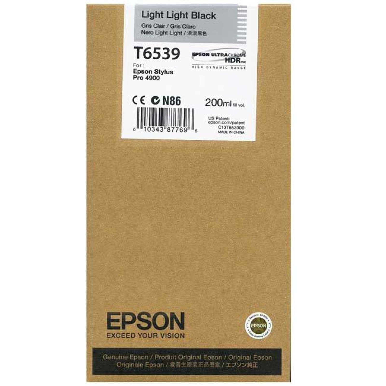 Original Epson T6539 Light Light Black Ink Cartridge (C13T653900)