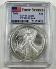 2005 $1 American Eagle PCGS MS69 FIRST STRIKE 1oz Silver .999 Fine Bullion Coin