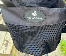 Rehasense 4-Wheel Rollator Walker with Seat, Handbrakes, Foldable, Black