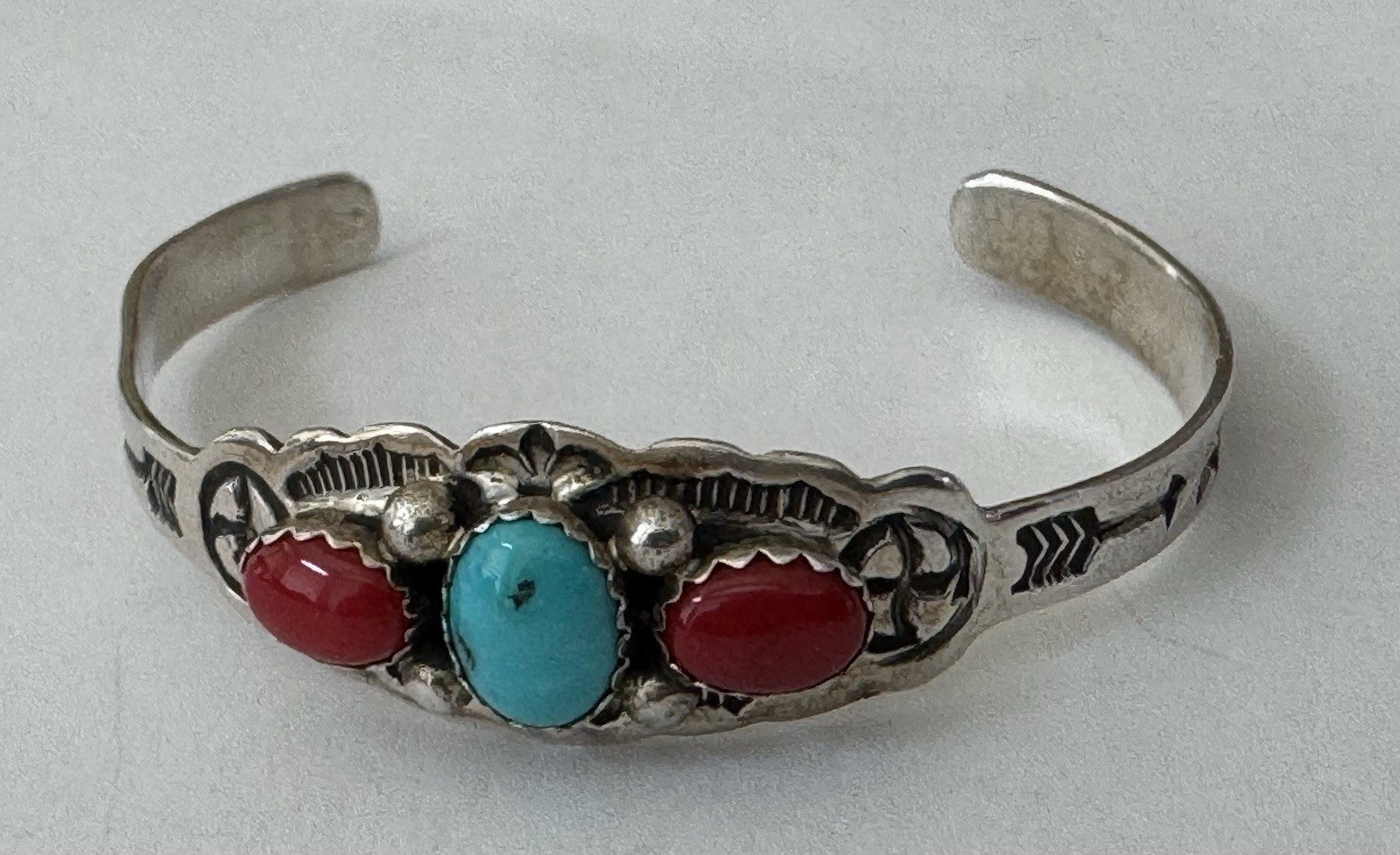 TINY Native American Signed LB Lightning Bolt Ste… - image 1