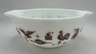 Pyrex Early American Cinderella 443 White Brown  2-1/2 Qt Nesting Mixing Bowl