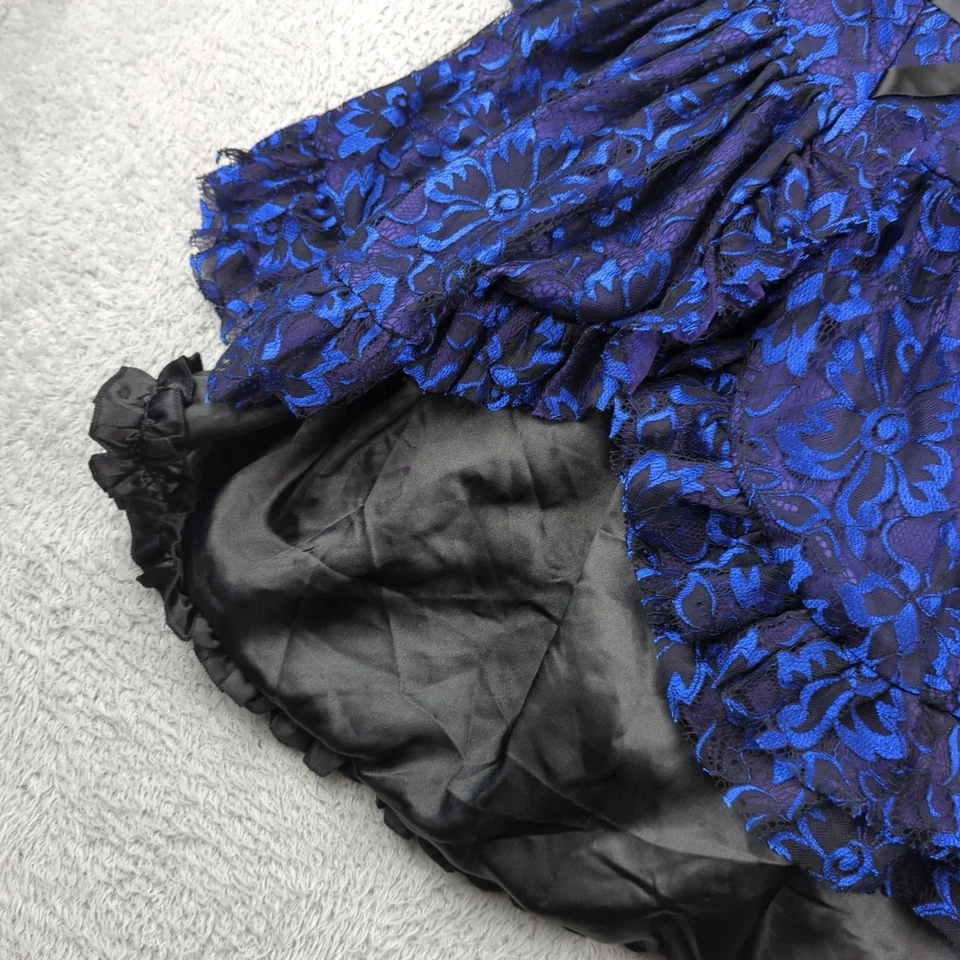 Vestido Persiguiendo Luciérnagas Niñas 14 Azul Negro Encaje Princesa Hada Disfraz Fiesta Foto 2 de 4