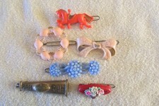 VINTAGE 1950-1960'S CHILD BARRETTE-LOT OF 6-RARE