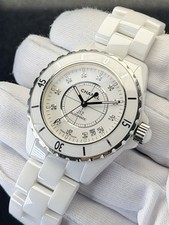 CHANEL J12 (H1629) Diamond Watch 38mm White Ceramic Automatic Movement Working