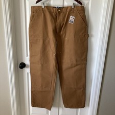 Carhartt Double Knee Utility Work Pants Loose Fit Firm Duck Canvas Brown 42x30