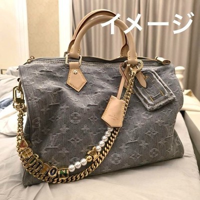 LOUIS VUITTON Monogram denim Speedy Soft 30 blue M13344 hand bag
