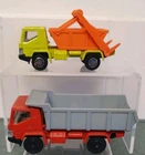 DINKY TOYS 380 SKIP TRUCK  AND DUMP TRUCK DIE-CAST TOYS COLLECTABLE VINTAGE.