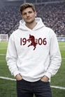 Turin Hoodie White Color Garnet Print 80% Cotton 20% Polyester.