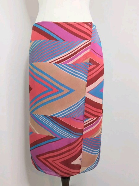 G2 By George Cross Womens Size 14 Silk Wrap Skirt Vintage Lined Designer 70s 80s