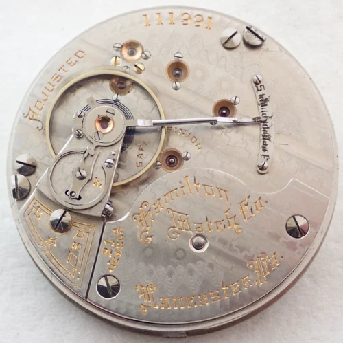 ANTIQUE 18s HAMILTON GRADE 941 21 JEWEL 21j HUNTER POCKET WATCH MOVEMENT