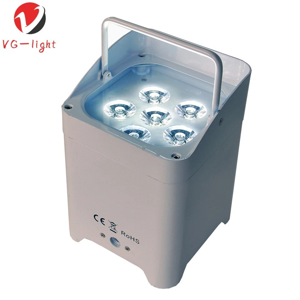 6PC 6x18W Battery Powered LED Uplight RGBWA+UV Wifi APP DMX Wireless Par Light - Image 4 of 4