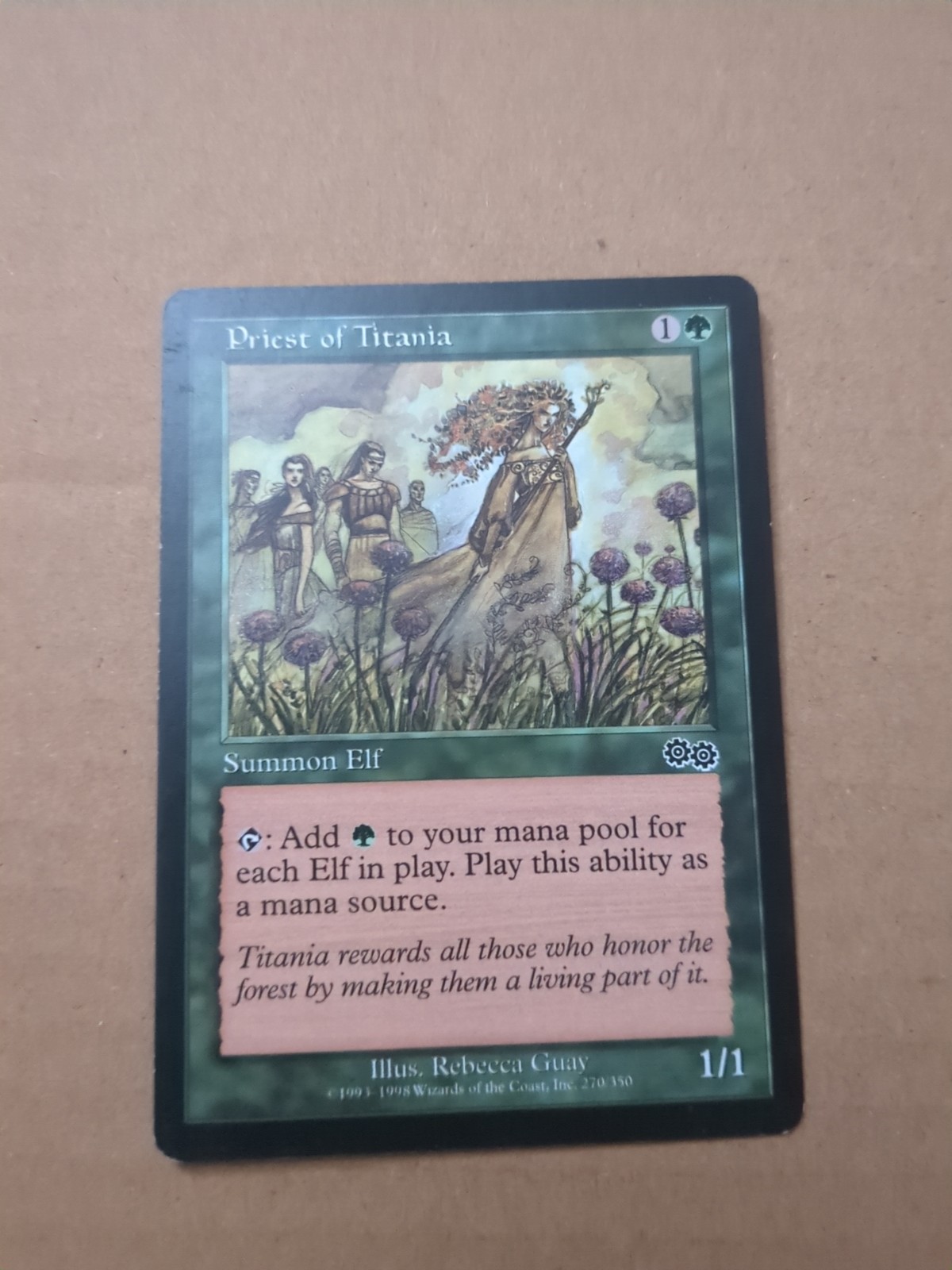 Priest of Titania Urza's Saga EX/LP 270/350 MTG Magic the Gathering Common Elf