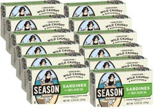 Season Sardines in Olive Oil, 12-count, Total 52.5 oz