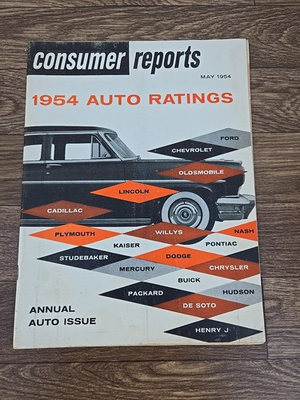 #ad #ad 1954 New Cars Auto Ratings Consumer Reports Annual Auto Issue May 1954 $15.00