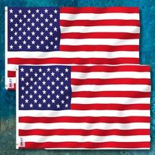 3x5 Ft American Flag w/ Grommets - United States Flags - US America - 2 Pack USA